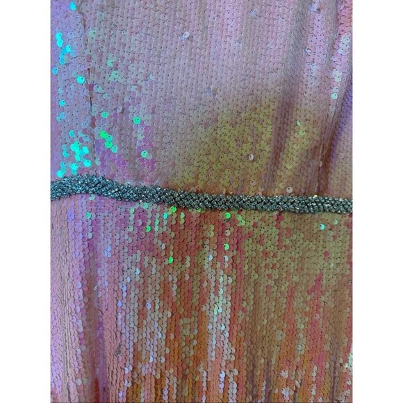 Ieena Mac Duggal Size 12 Strapless Sequin Formal Gown Coral Pink Sparkle NWT - Picture 9 of 16